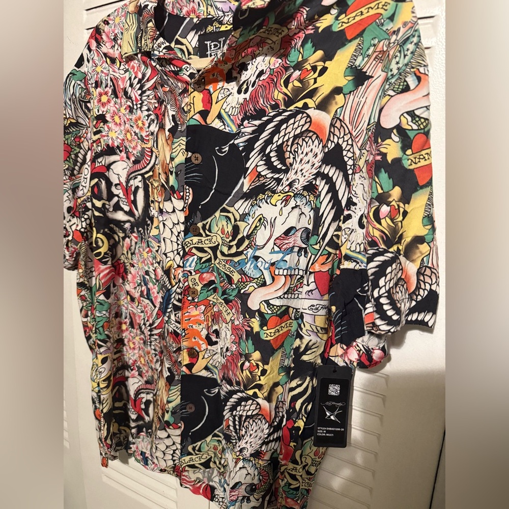 Ed Hardy Multicolor Graphic Men's Shirt